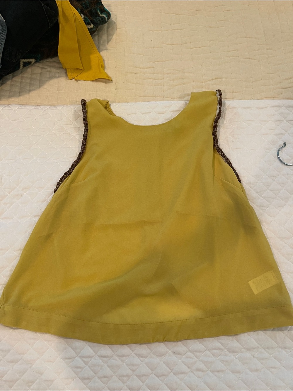 Posh Mustard Yellow Chiffon Sleeveless Top
